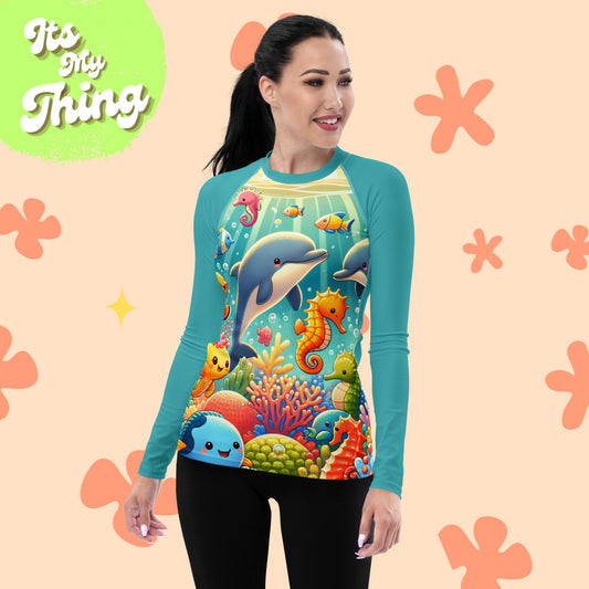 Happy Sea Life Women's Rash Guard